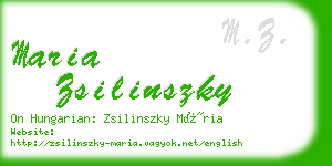 maria zsilinszky business card